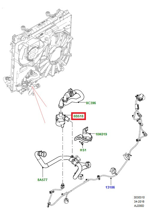 Auxiliary Water Pump - In Radiator - EUROSPARE