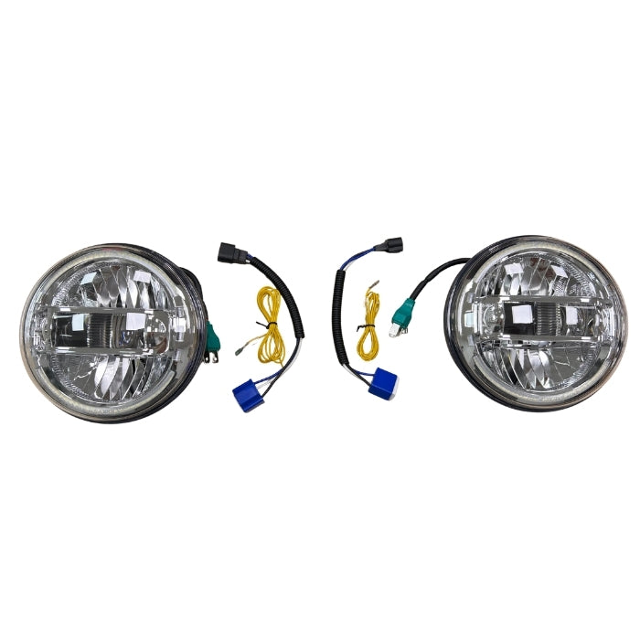 Pair of 7" LED Headlights - Silver Background - AG PARTS
