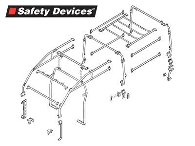 Defender roll cage - 110 four-door station wagon - full 8 point internal and external roll cage - Safety Devices