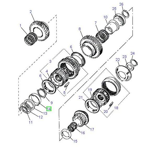 Synchro ring mainshaft