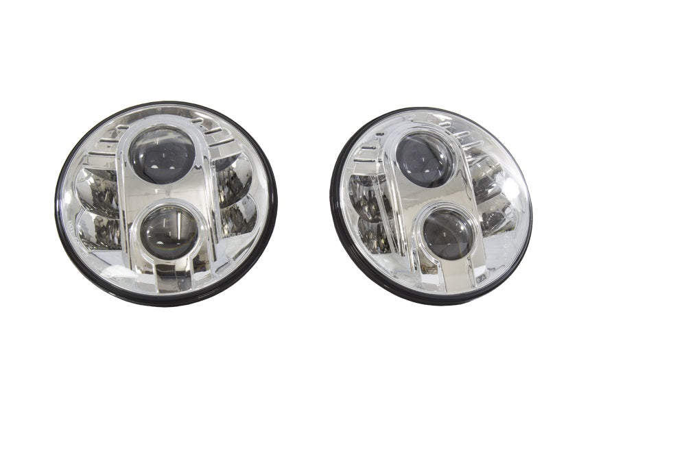 Pair of 7" LED headlights - R10 - Silver rear - AG PARTS