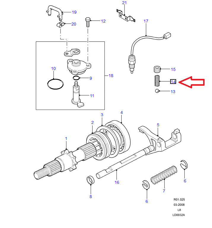 Spring-transfer box detent
