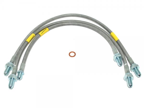 STAINLESS STEEL BRAIDED HOSES FOR DEFENDER 90 TO 1999 + 40 mm