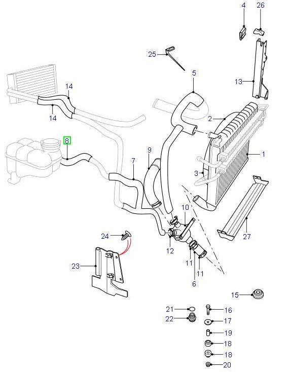 Hose - upper - GENUINE LAND ROVER