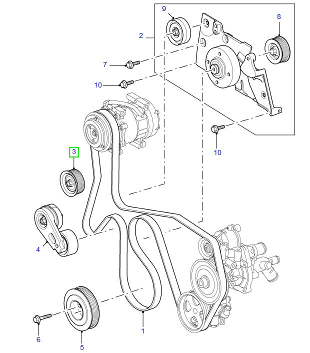 Tensioner - GENUINE LAND ROVER