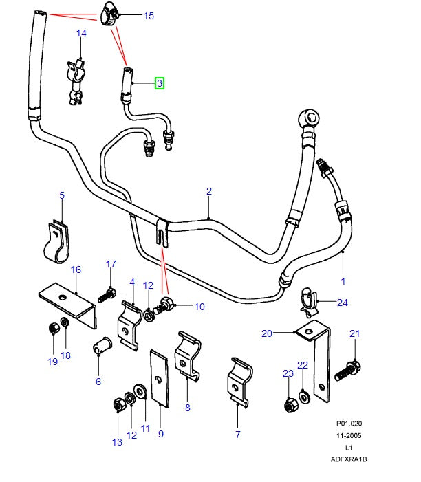 Pipe - Power Steering - Box To Reservoir
