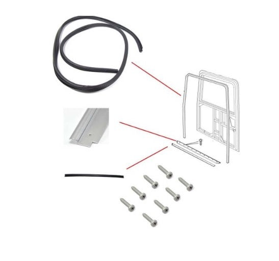 Safari Rear Door Weatherstrip Seal Kit - with Zinc-Plated Retainer - AG PARTS