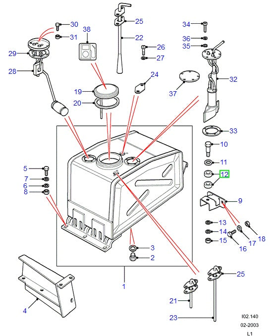 Mounting Rubber Fuel Tank