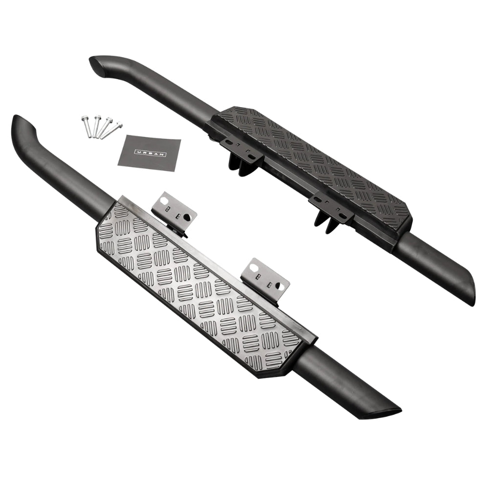 Side Steps - Black Shadow - Checkered Sheet Finish - URBAN