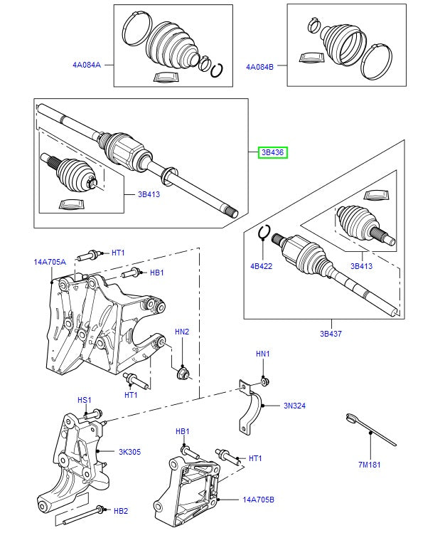 Shaft - front axle - rh