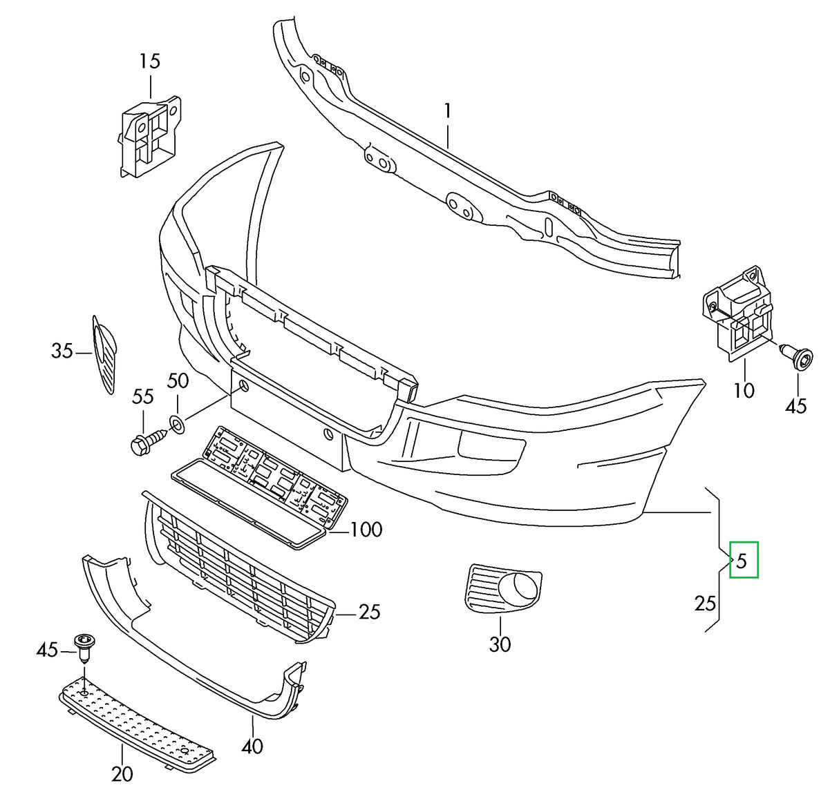 Paragolpes delantero