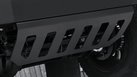 Land rover defender front bumper sump guard - in black aluminium by chelsea truck company