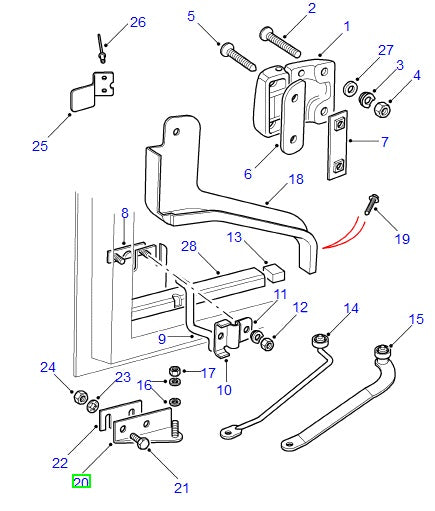 BRACKET - Rear Door RH