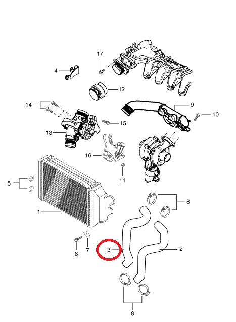 Intercooler Hose - Inlet - SANTANA