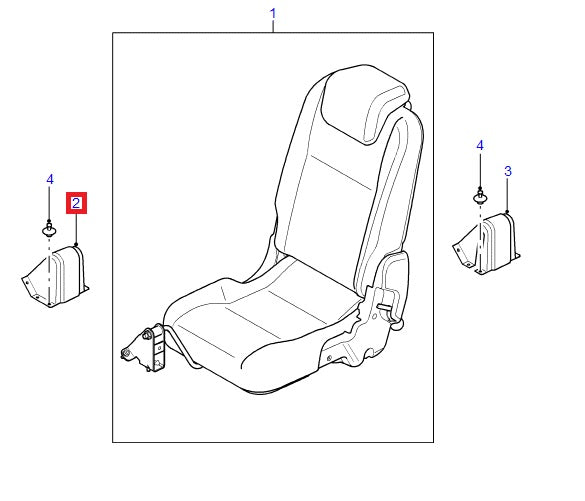 Front Seat Hinge Cover - Right Side