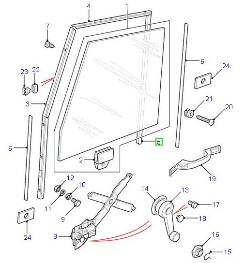 Channel door glass - GENUINE LAND ROVER