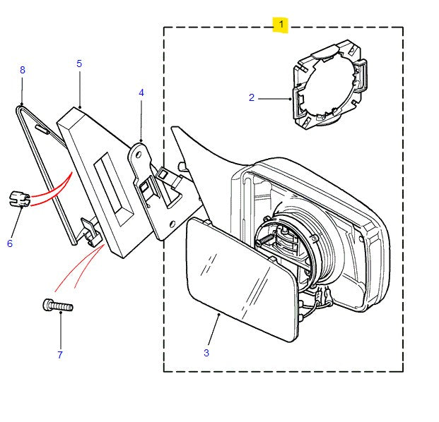 Mirror POWERFOLD ASSY RH