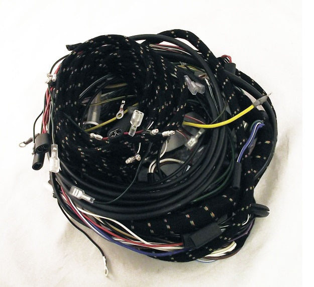 Main Wiring Harness
Includes
-Alternator Wiring
-Wiring for Fan Motor
-Wiring for Front Fog or Position Lights
-Wiring for Dashboard Accessory Socket