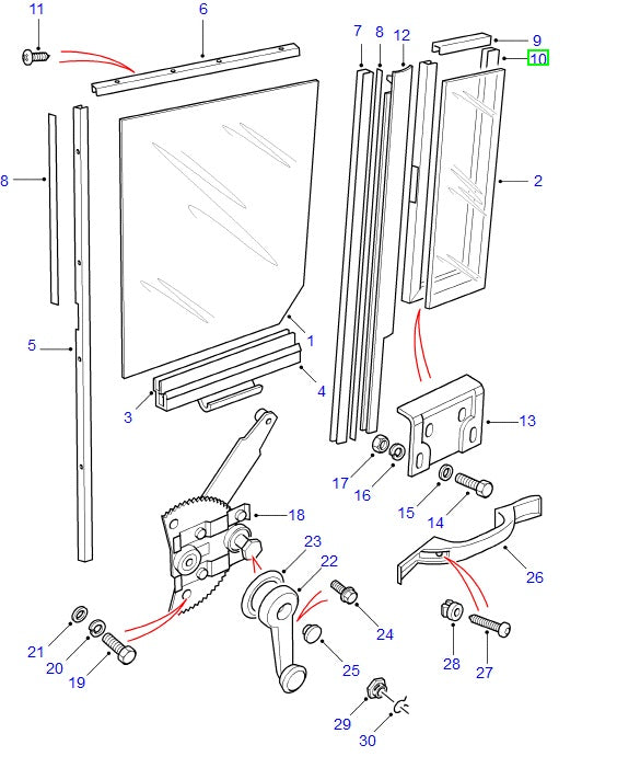 Channel - door glass - GENUINE LAND ROVER