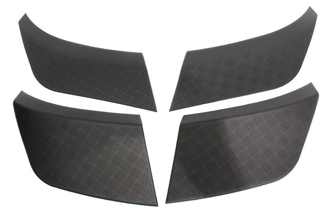 Black Plastic Moulded Chequer Plate Wheel Arch Protectors - Set of 4 - Front & Rear