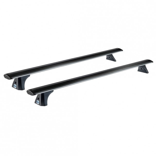 2 Roof Bars Airo Dark T118 + Mounting Brackets