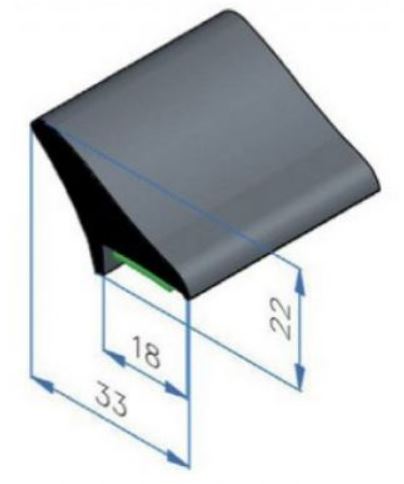 Aletines Universales Semi-Rígidos Negros, 4 x 20MM/1,5M, Adhesivo