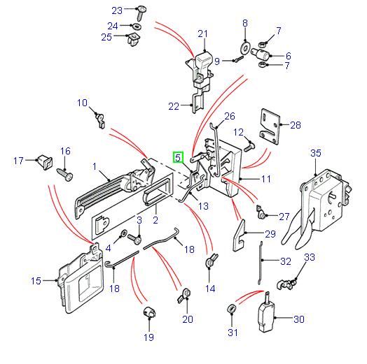 Door Lock Link Threaded LH