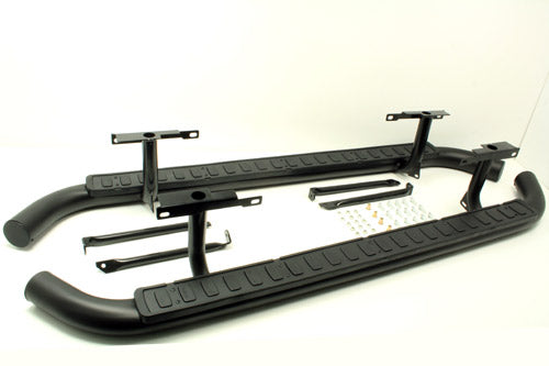 Side Steps - Black - Fire & Ice Style - Only Suitable for Defender 110 vehicles
