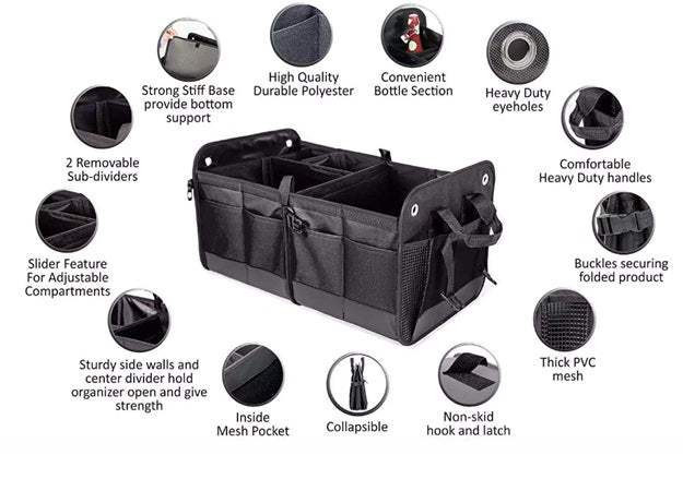 Folding Storage Organizer - Black Color - AG PARTS