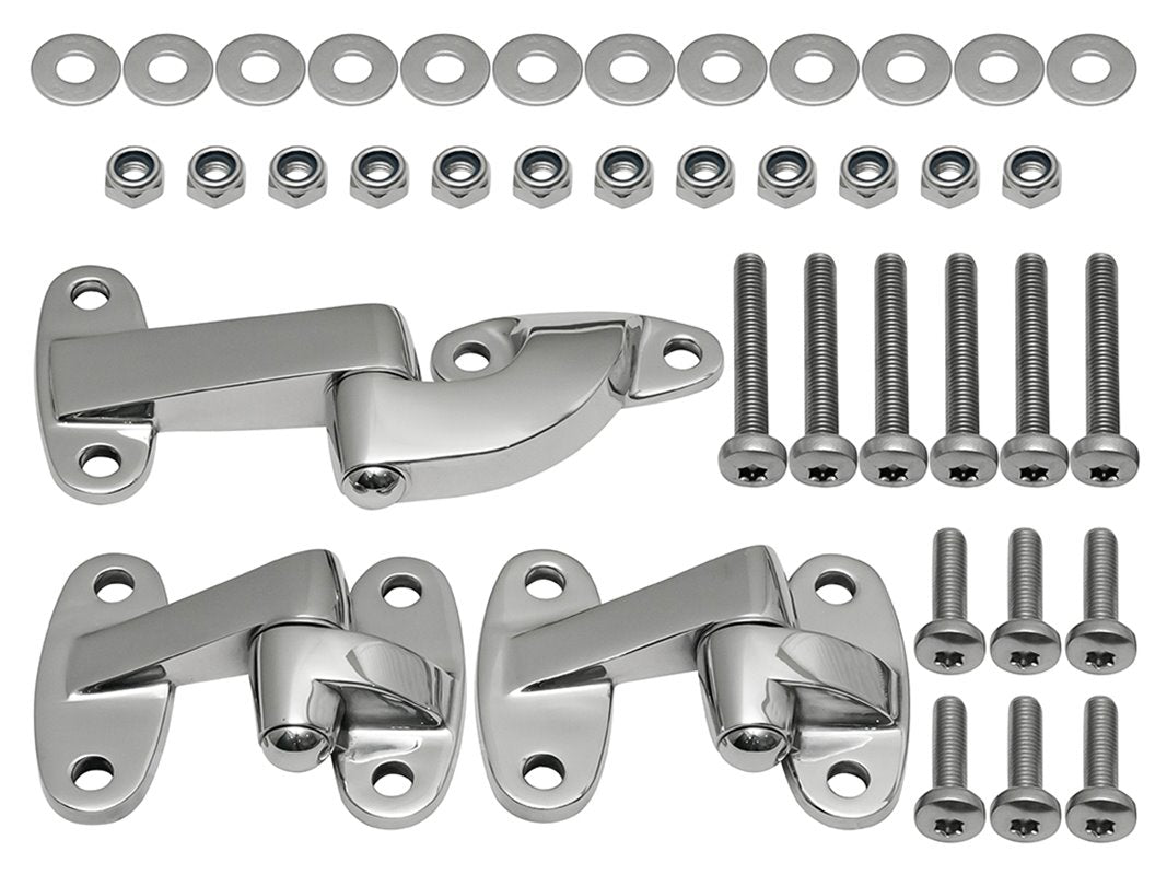 Hinge Kit Rear end door - Stainless steel finish