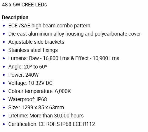 Single LED Light Bar - Universal - ALLMAKES