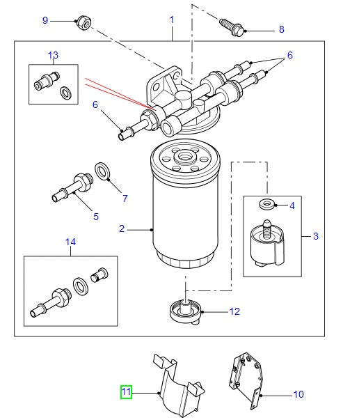 Front shield - fuel filter