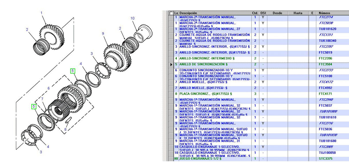 Baulk ring mainshaft