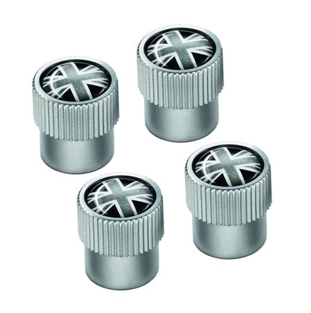 OEM Tyre Valve Caps Union Jack Black and Grey