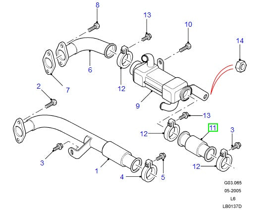 Pipe Straight EGR Cooler