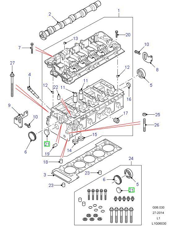 CORE PLUG FITTED INTO TD5 CYLINDER HEAD 46mm