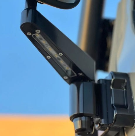 Rearview Mirror Arm with light - Black - Pair