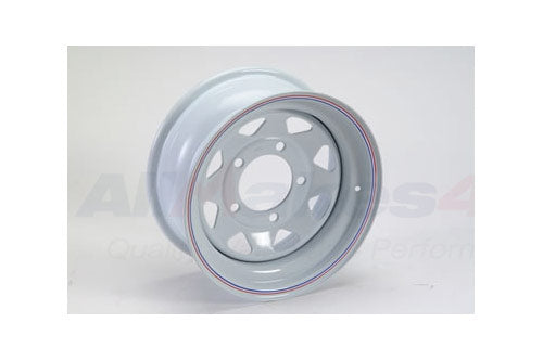 WHITE 8 SPOKE 7x16 STEEL ROAD WHEEL - DEF - D1 - RRC - Offset: 08