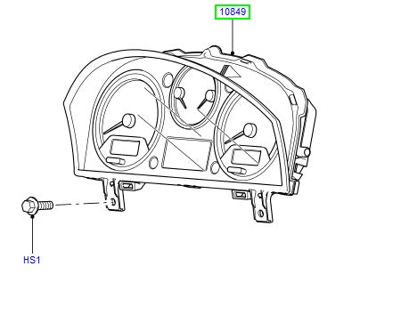 Instrument Cluster - With Speedometer in Km / H - With message center