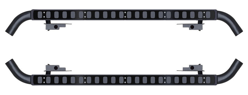 Side Steps - Black - Fire & Ice Style - Only Suitable for Defender 110 vehicles