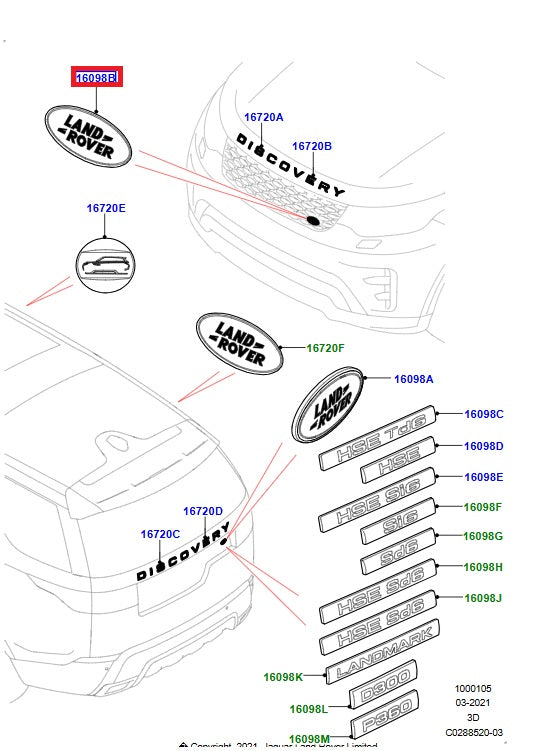 Name Plate Metal - Black/Silver - GENUINE LAND ROVER