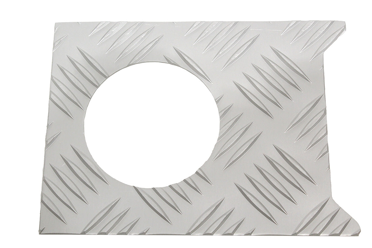 3mm Fuel Filler Surround Chequer Plate - Silver