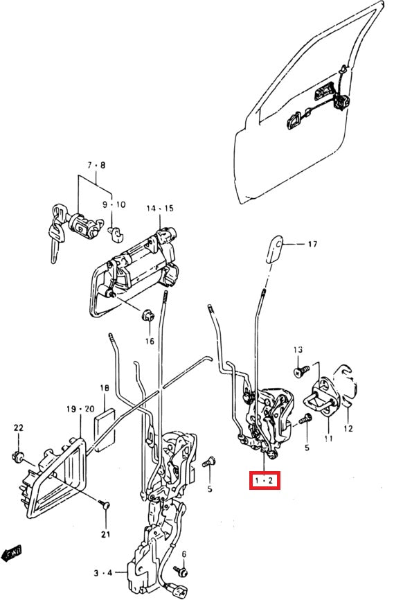Front Door Lock - RH - SANTANA