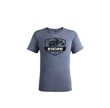 Blue T-shirt Jeans effect round neck - Khaki - Man - Size XXL