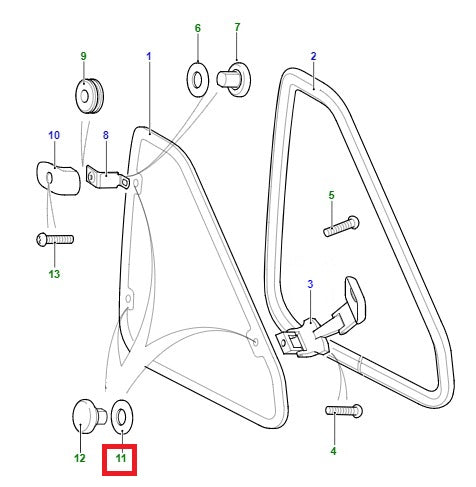 Hinge and Latch Window Retention Joint - GENUINE LAND ROVER