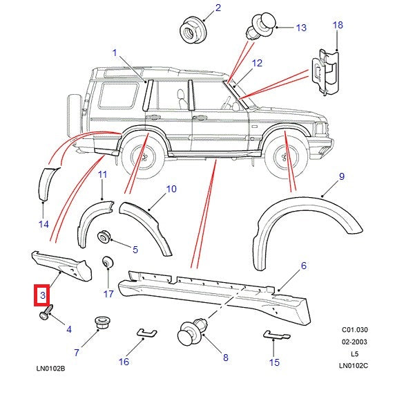Right Rear Wing Trim RH
