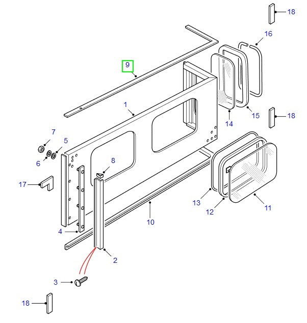 Seal Glass Upper LH - ALLMAKES