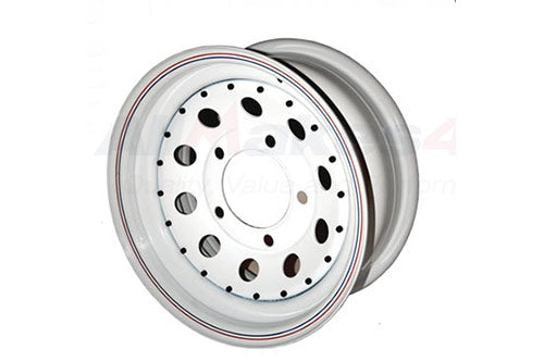 WHITE MODULAR 7x16 STEEL ROAD WHEEL - DEF - D1 - RRC