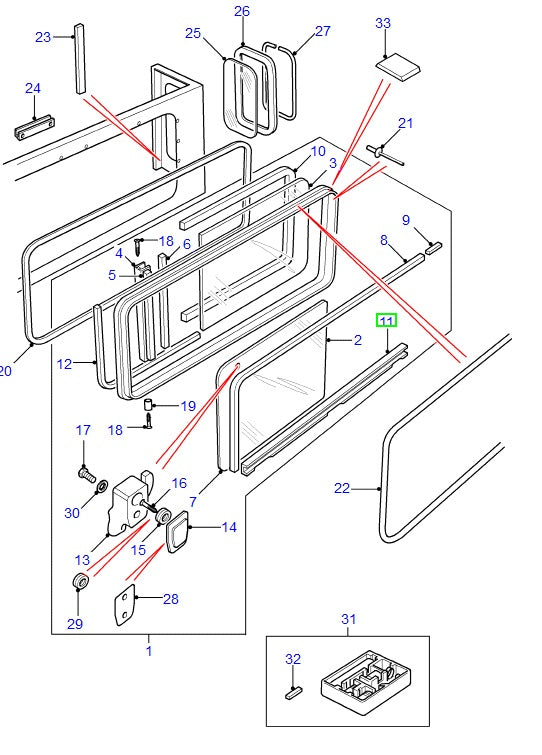 Channel - door glass
