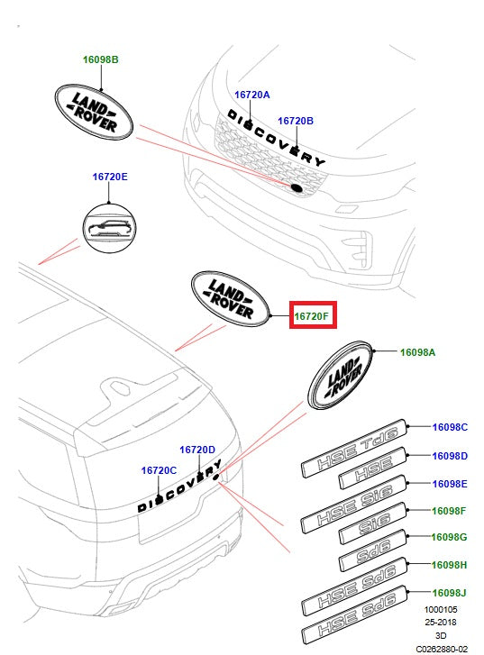 Name Plate RH And LH - Black/Silver - GENUINE LAND ROVER